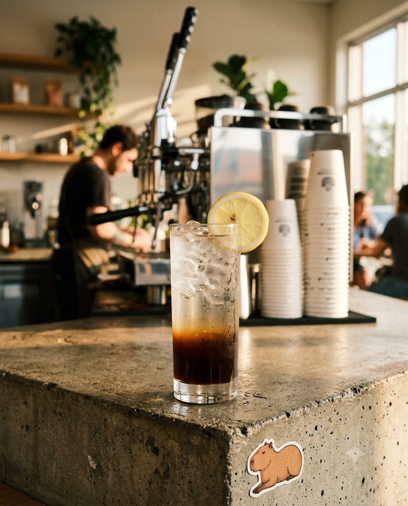 Cold brew tonic in a tall glass